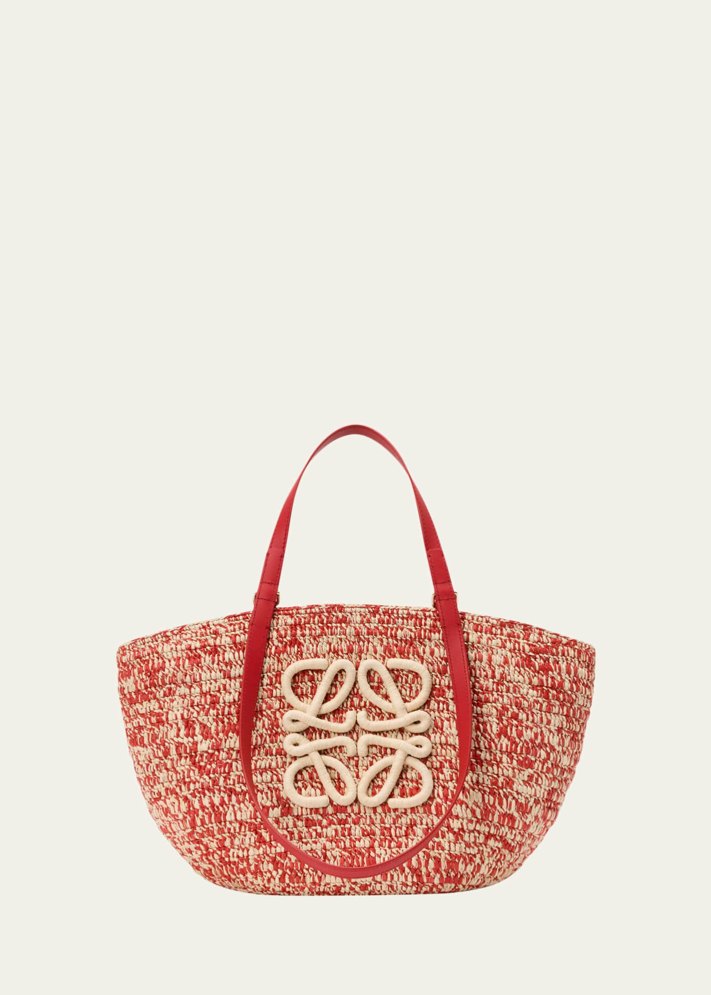 Loewe x Paula's Ibiza Medium Eclipse Basket Bag in Melange Raffia and Calfskin | Bergdorf Goodman