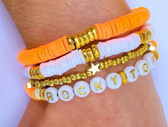 Rocky Top  University of Tennessee Heishi Bracelet Set - Etsy | Etsy (US)
