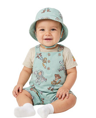 Baby Boys' Toy Story T-Shirt and Shortall with Bucket Hat, 3-Piece Set | Macy's