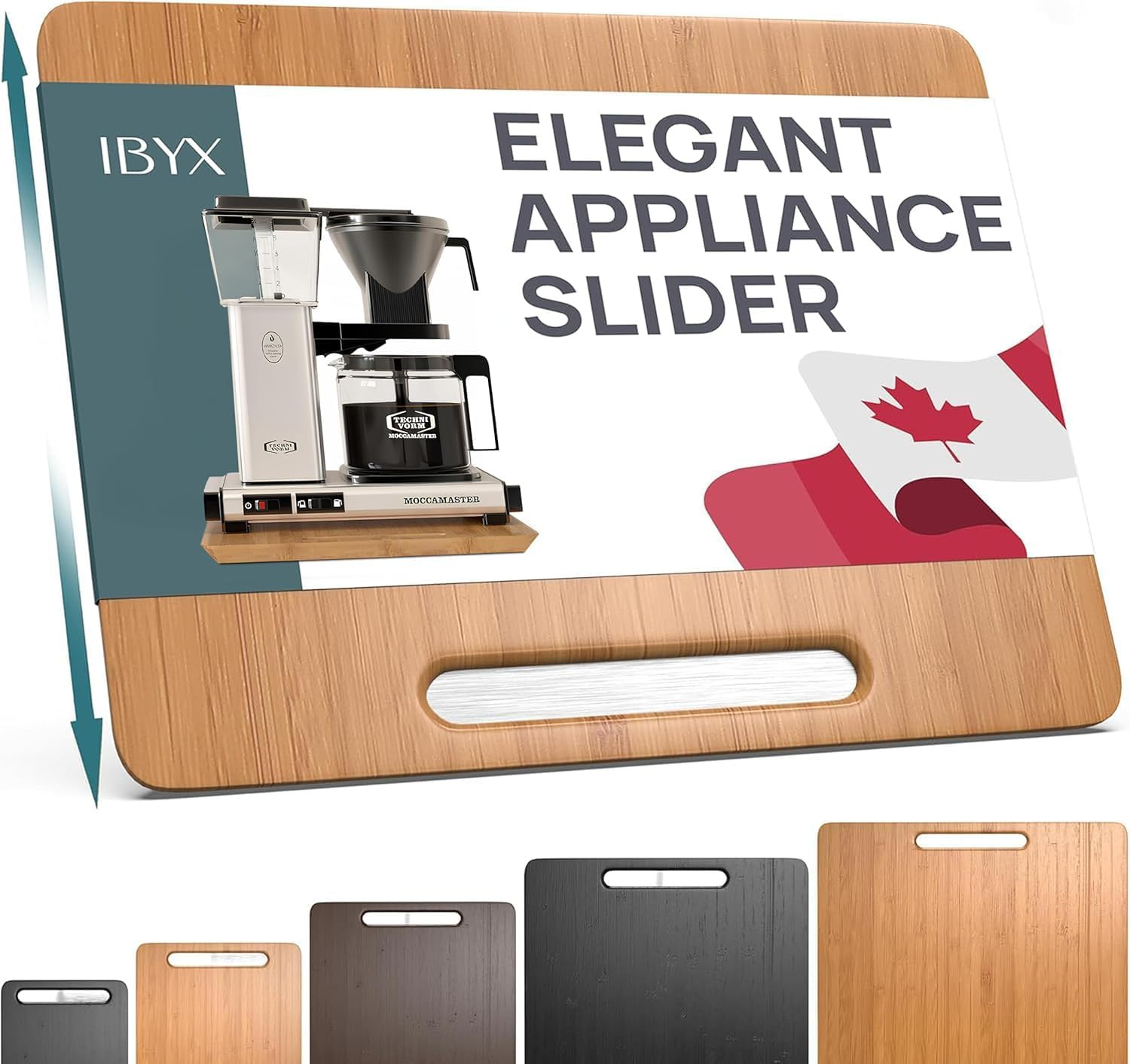 Ibyx Appliance Slider, Sliding Tray for Coffee Maker, 13x10.5 in, Natural | For Coffee Maker & Heavy Kitchen Appliances, Easy Slide, Made of Premium Bamboo, Space-Saving Kitchen Organizer 40lb Capacity | Amazon (US)