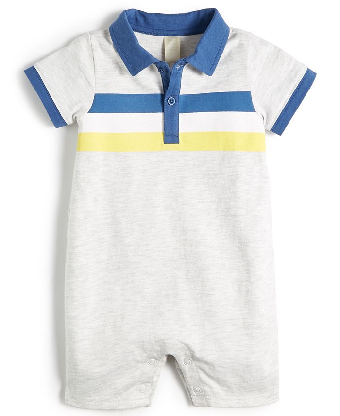 First Impressions Baby Boys Striped Polo Romper, Created for Macy's & Reviews - All Baby - Kids -... | Macys (US)