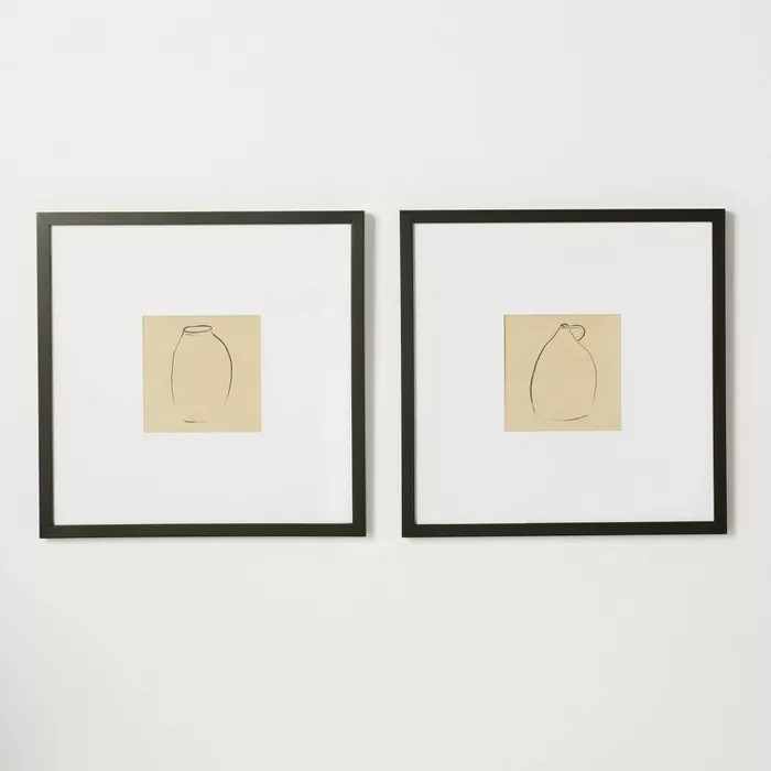 (Set of 2) 18" x 18" Vases Framed Under Glass - Threshold™ designed with Studio McGee | Target