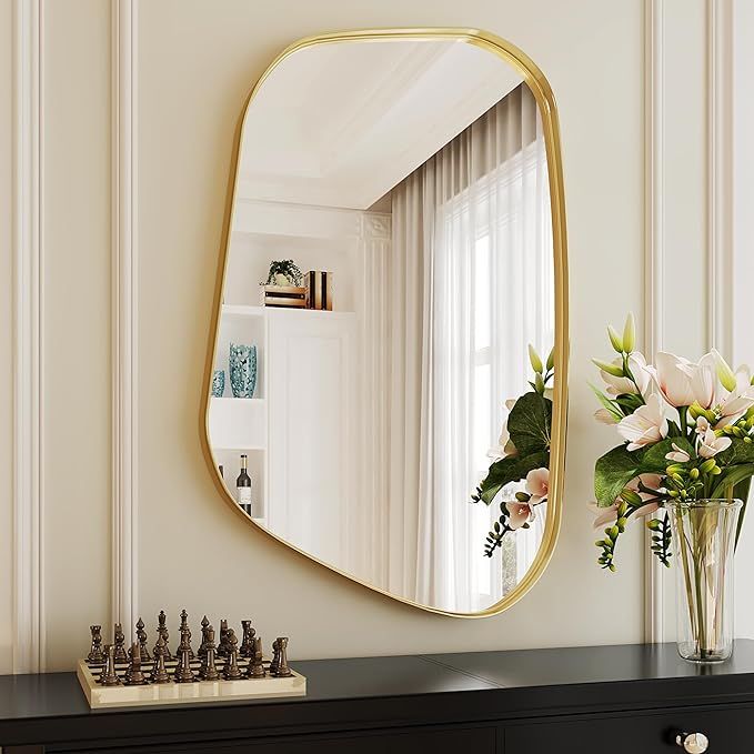 Irregular Wall Mirror 24"x36" Bathroom Mirror Asymmetrical Mirror Artistic Mirror Decorative for ... | Amazon (US)