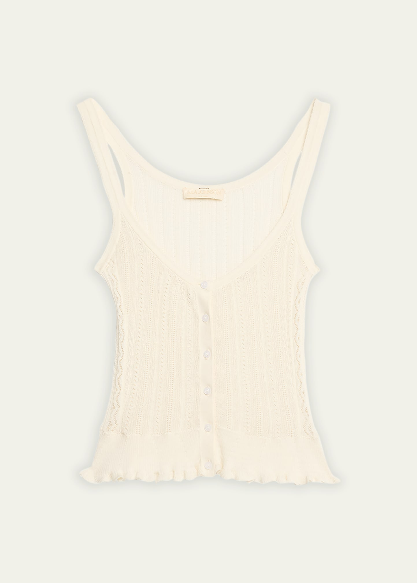 Ulla Johnson Callie Pointelle Silk and Cotton Tank Top | Bergdorf Goodman