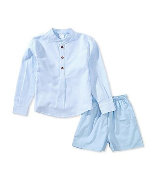 Edgehill Collection Little Boys 2T-7 Long Sleeve Shirt & Solid Shorts Set | Dillard's | Dillard's