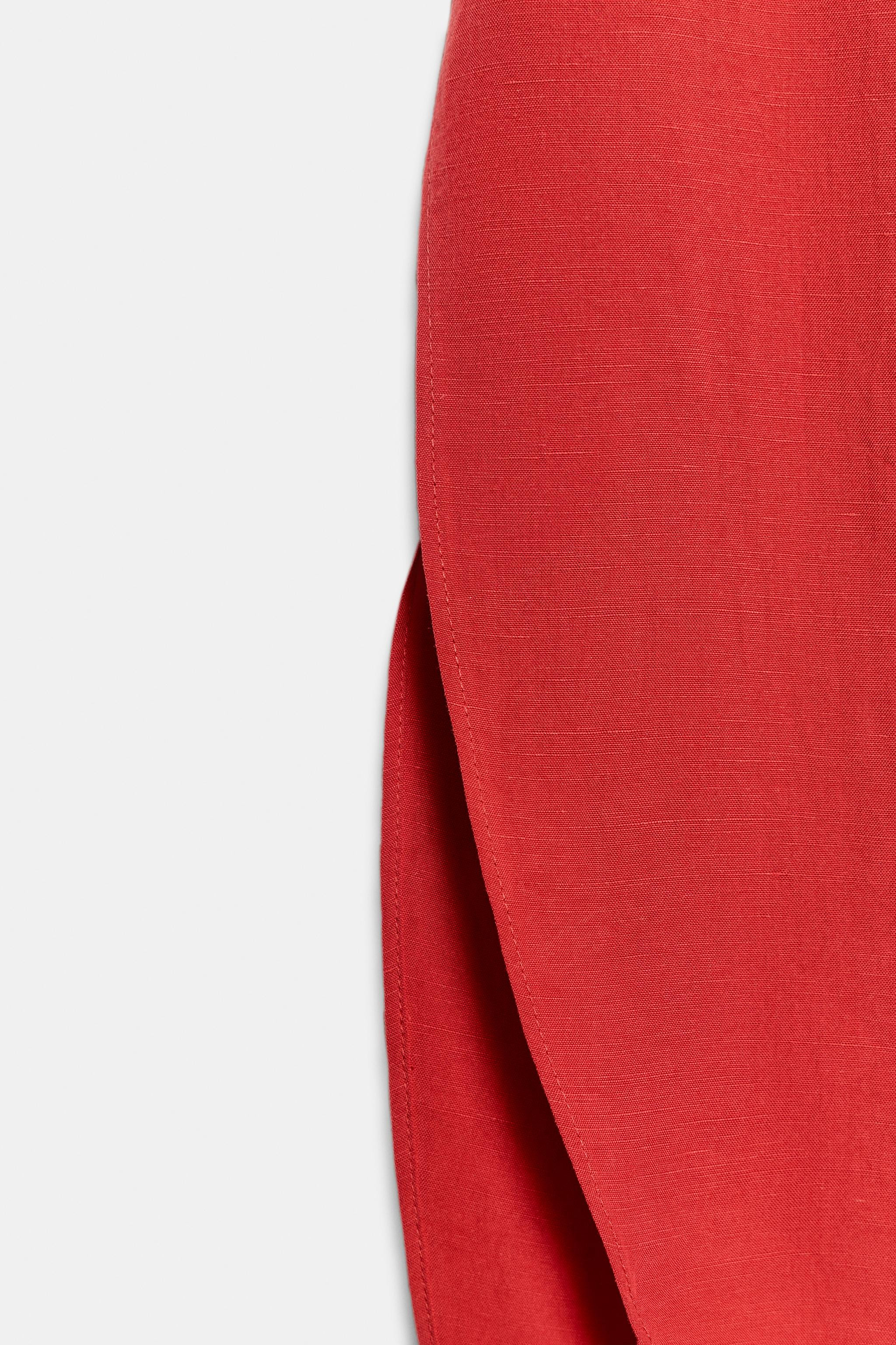 ZARA WOMAN COLLECTIONTrousers made from a yarn with a 25% linen blend. Featuring a mid-waist and ... | Zara UK