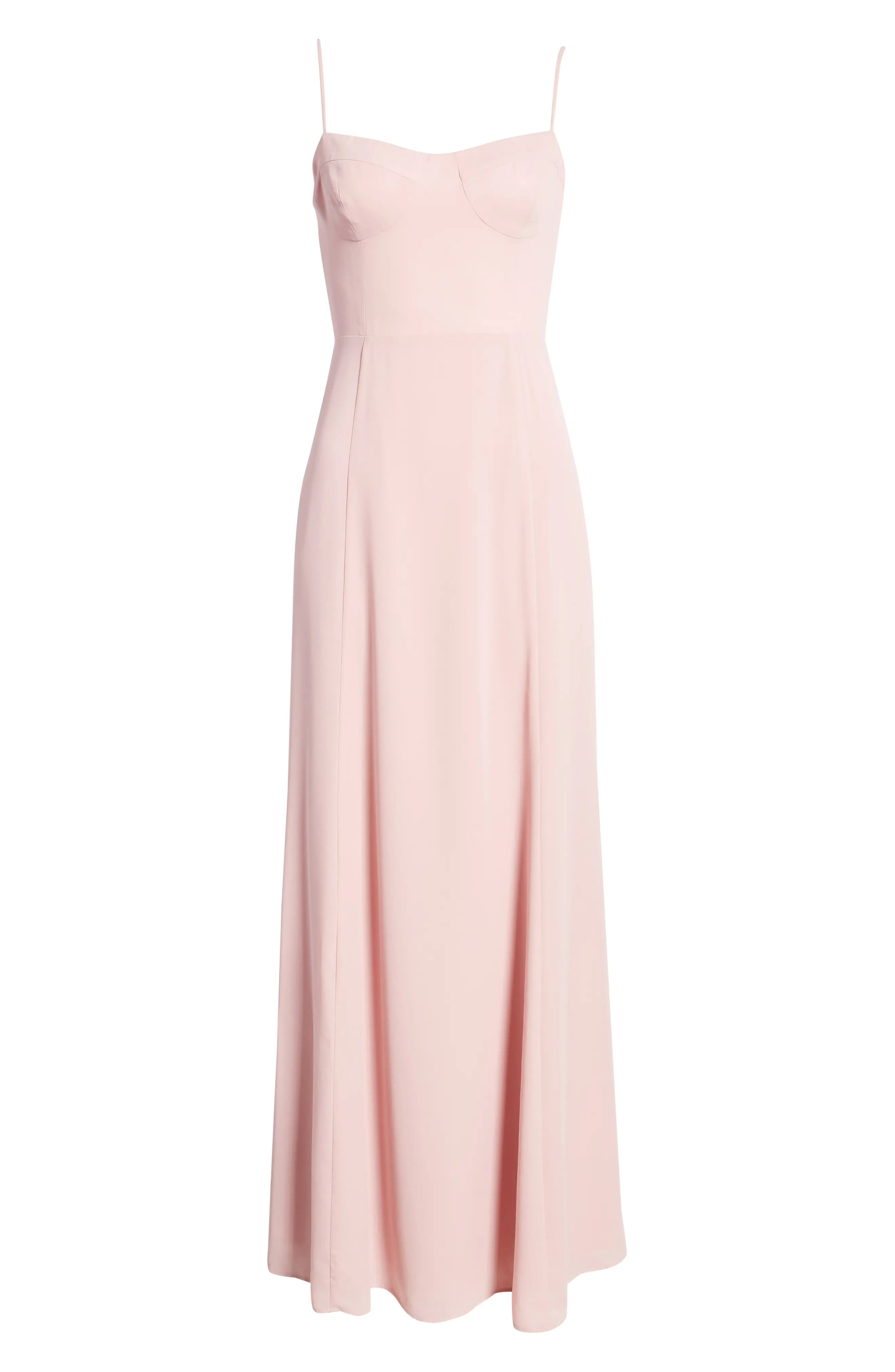 WAYF The Ivy Corset Evening Gown in Blush at Nordstrom, Size Xx-Small | Nordstrom