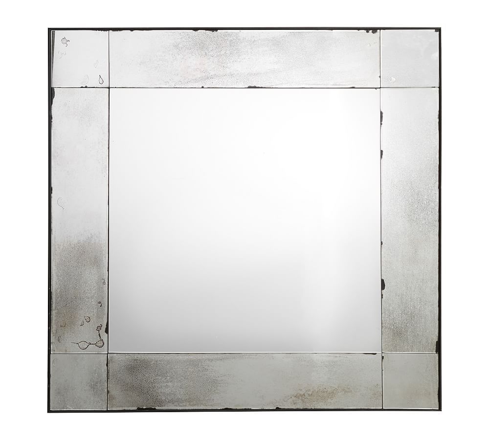 Tribeca Antiqued Glass Square Wall Mirror 40" x 40" | Pottery Barn (US)