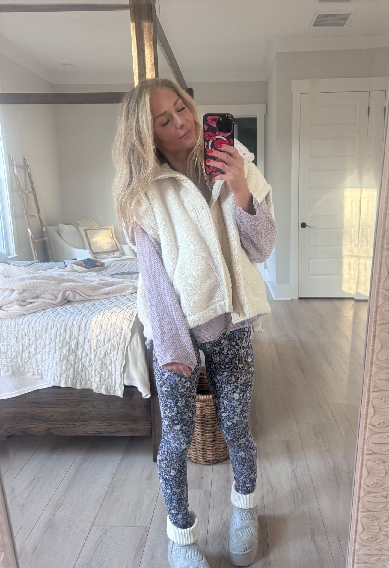 Athletic outfit, mom outfit, free people fleece vest, sweater set, platform Ugg 

#LTKfitnessgoals #LTKdayinmylife #LTKmomlife