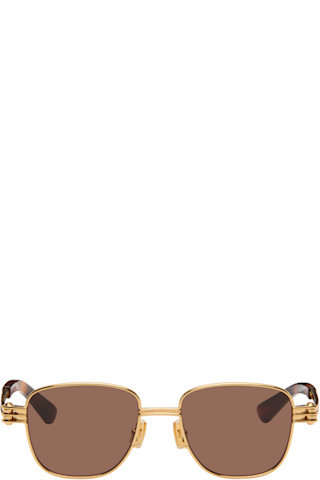 Gold Square Sunglasses | SSENSE