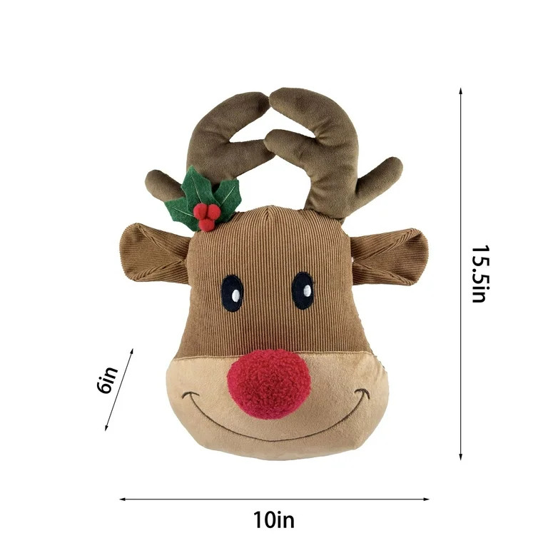 Reindeer Shaped Christmas Pillow,Width is 10inch,Height is 15.5inch,by Holiday Time - Walmart.com | Walmart (US)