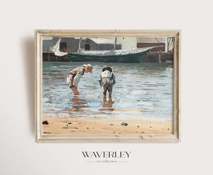 Coastal Wall Art Print Boys Bedroom Vintage Painting - Etsy