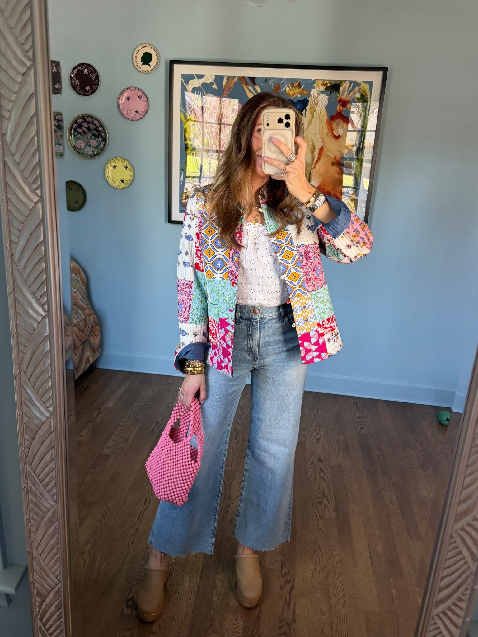 Spring outfit — wearing small jacket, xsmall top, 25 jeans & clogs run tts 

#LTKSeasonal