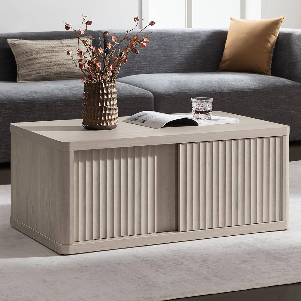 SICOTAS Mesa de centro con almacenamiento, mesas de centro modernas de mediados de siglo para sal... | Amazon (US)