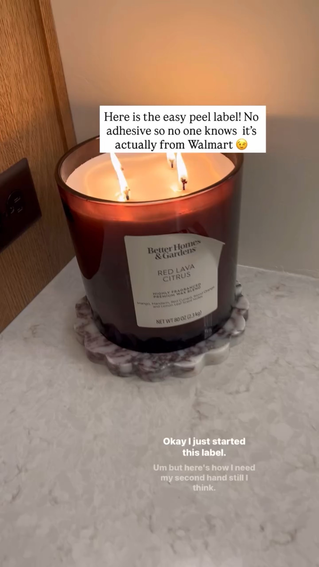 Here is the easy peel label! No adhesive so no one knows  it’s actually from Walmart 😉