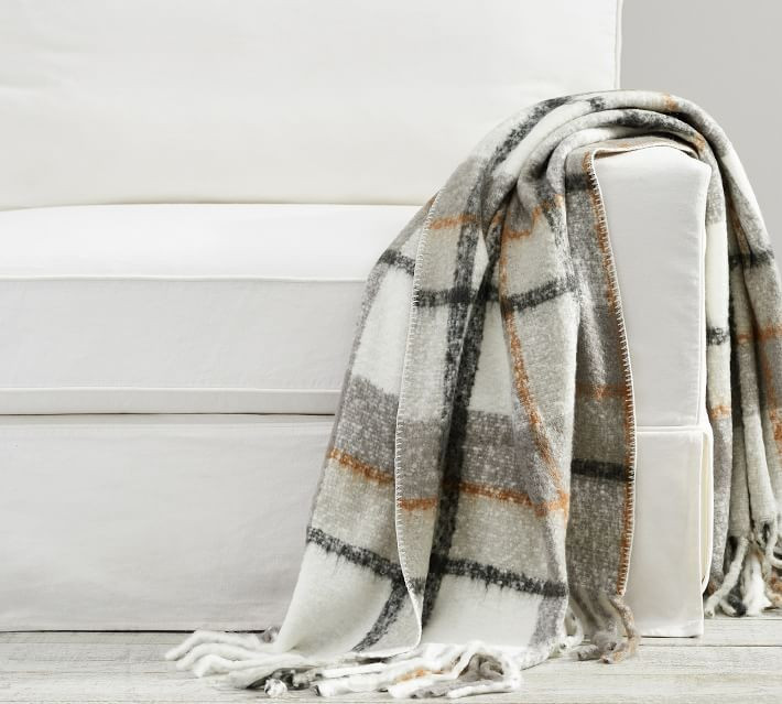 Easton Plaid Mohair Throws | Pottery Barn (US)