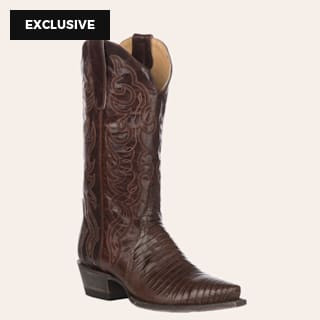 Cavender's Women's Golifran Pink & Mahogany Python Snip toe Cowboy Boots | Cavender's