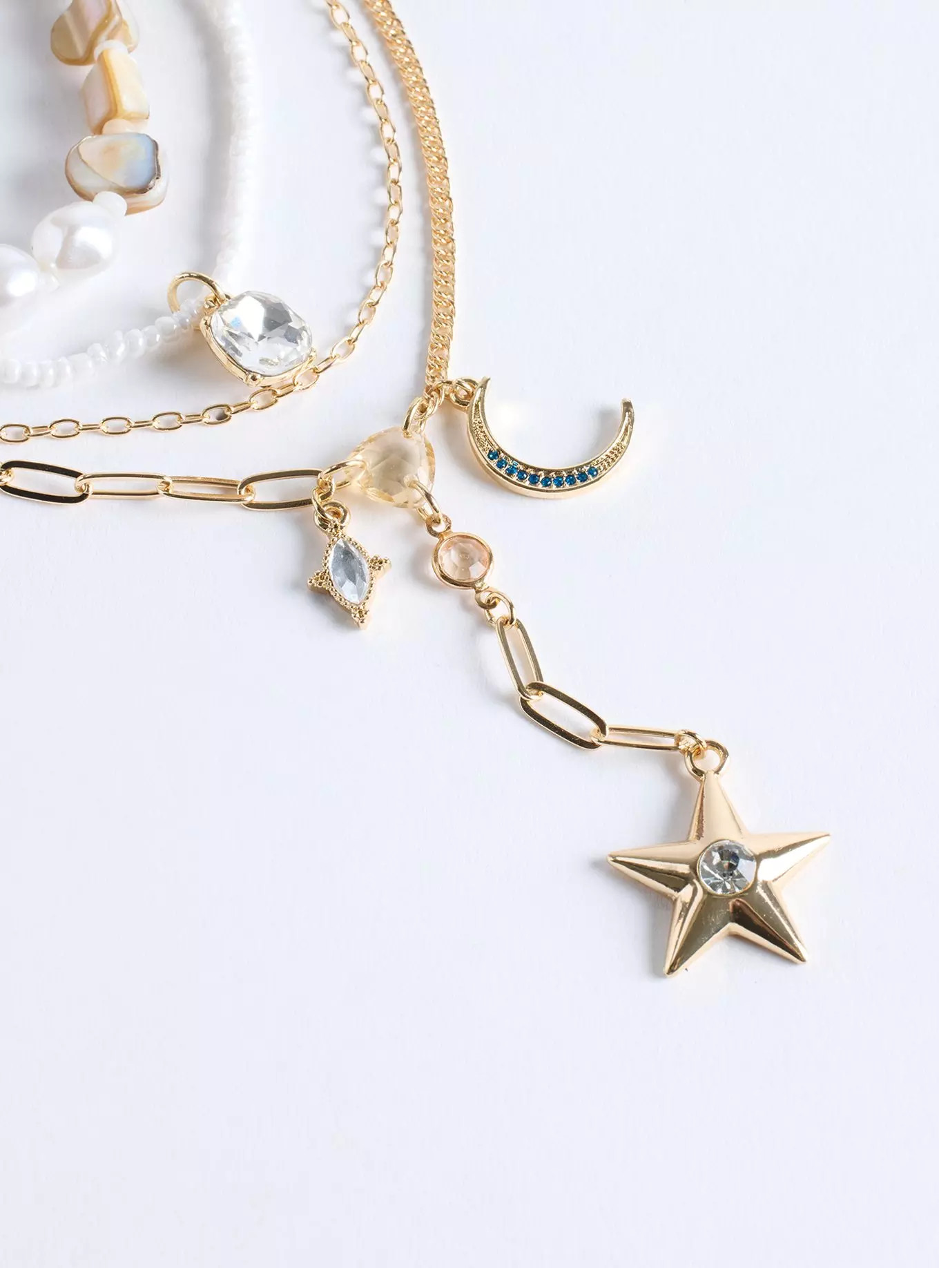 Pearl Beaded Celestial Layered Necklace | Torrid (US & Canada)