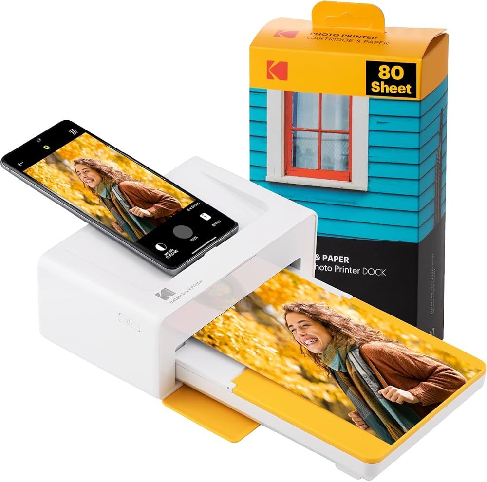 KODAK Dock Plus 4PASS Instant Photo Printer (4x6 inches) + 90 Sheets Bundle | Amazon (US)