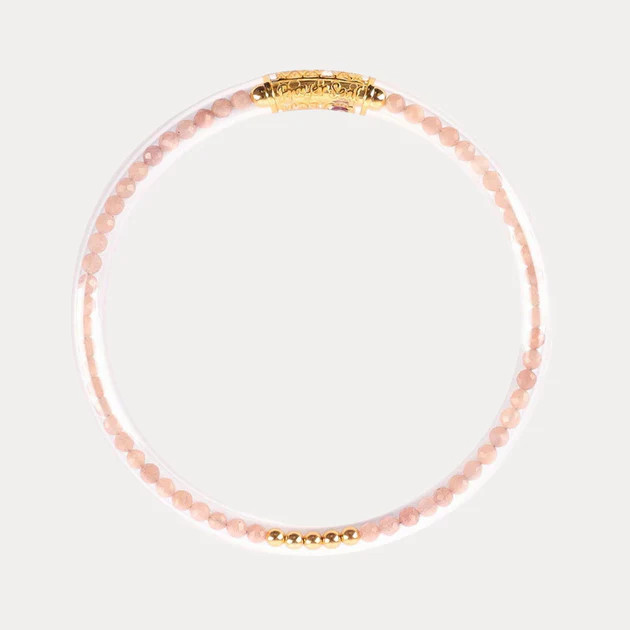 Pink Moonstone Luxe All Weather Bangle® (AWB®) - Serenity Prayer | BuDhaGirl