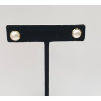 Pearl Earrings Stud Bezel Set 14K Yellow Gold Fine Fashion Collectible Jewelry | Etsy (US)