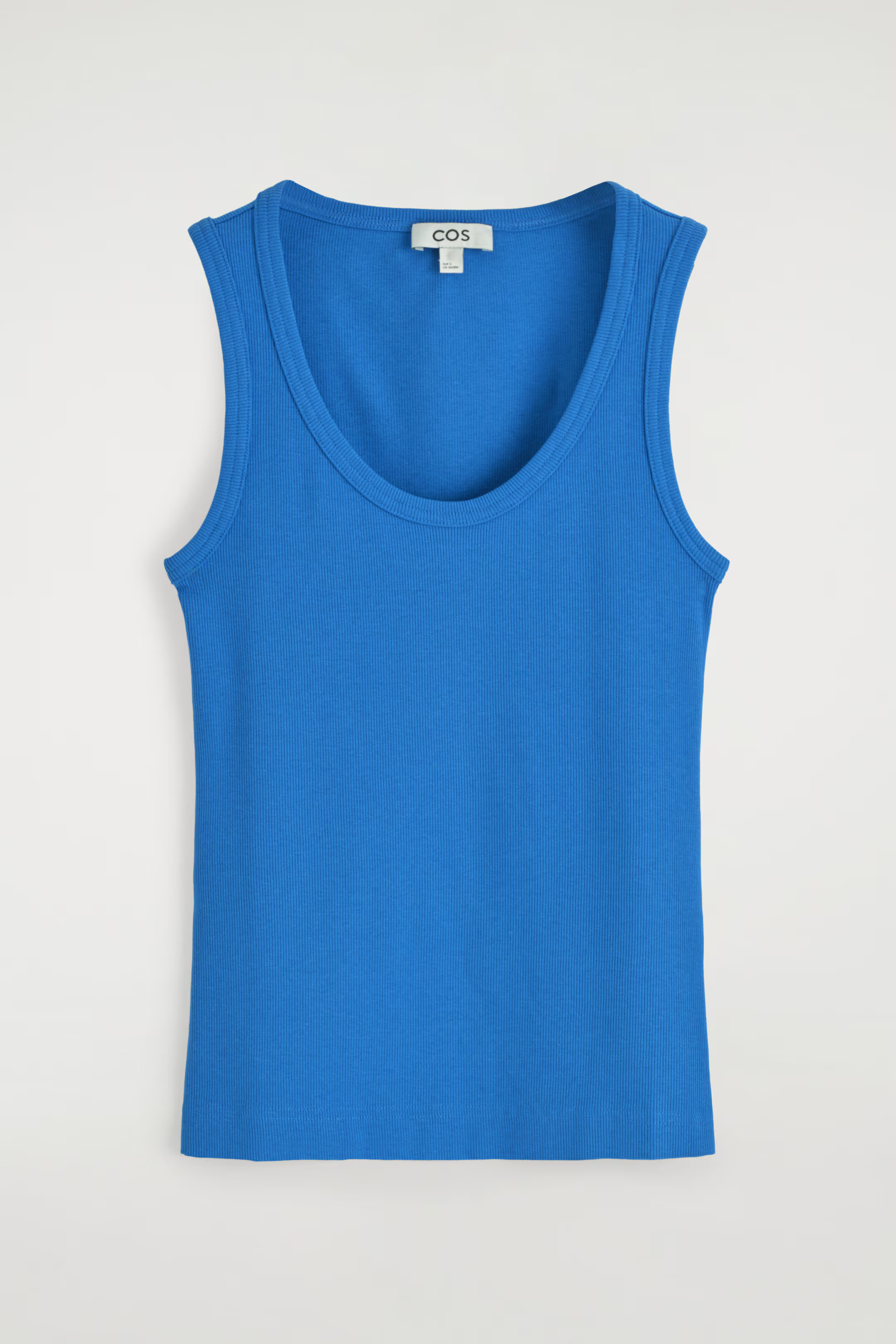 RIBBED SCOOP-NECK TANK TOP - BLUE | COS AU | COS (AU)