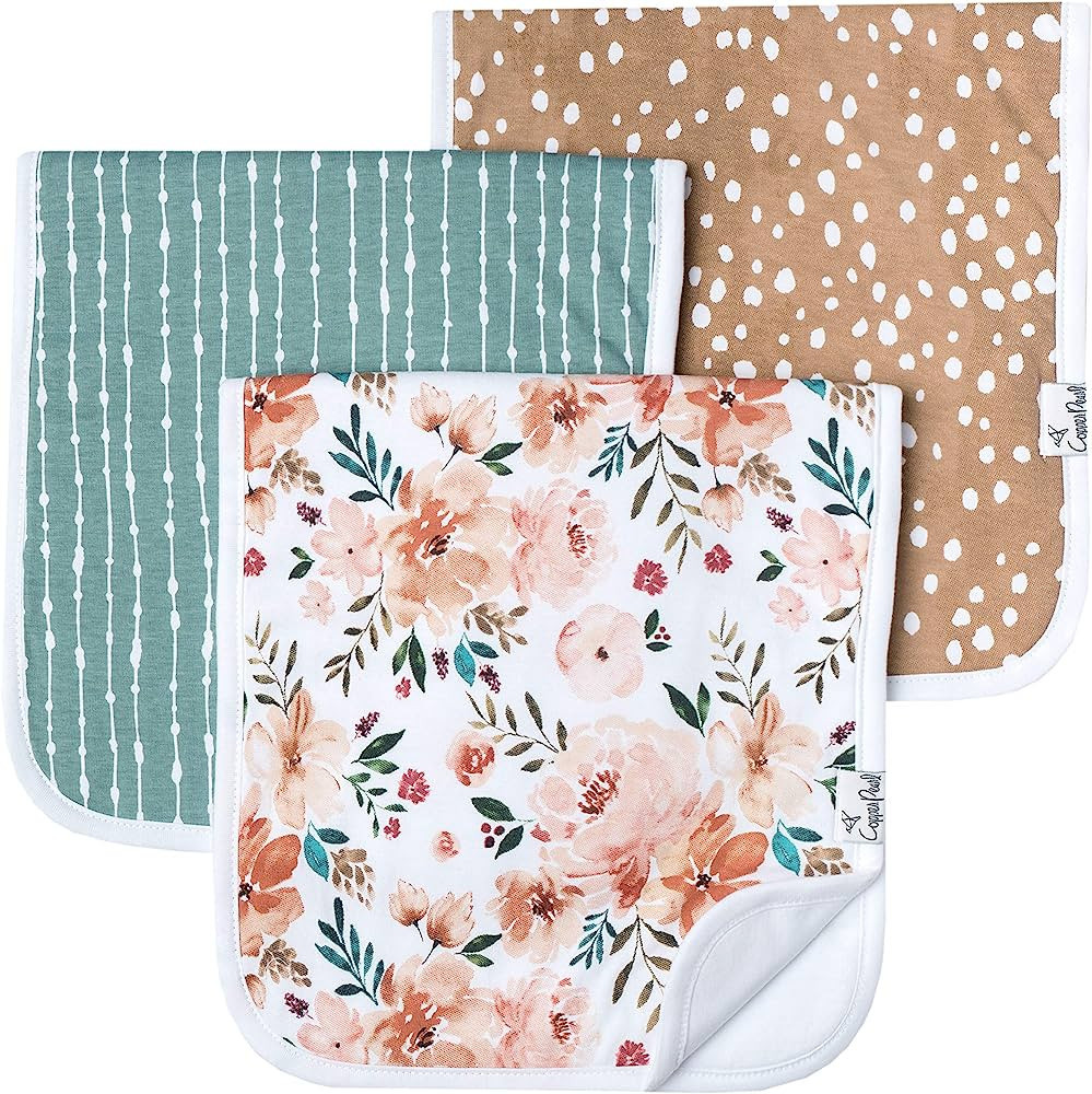 Baby Burp Cloth Small 21''x10'' Size Premium Absorbent Triple Layer 3-Pack Gift Set 'Autumn' by C... | Amazon (US)