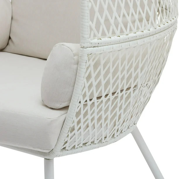 Better Homes & Gardens Ventura Steel Stationary Wicker Egg Chair – Cream | Walmart (US)