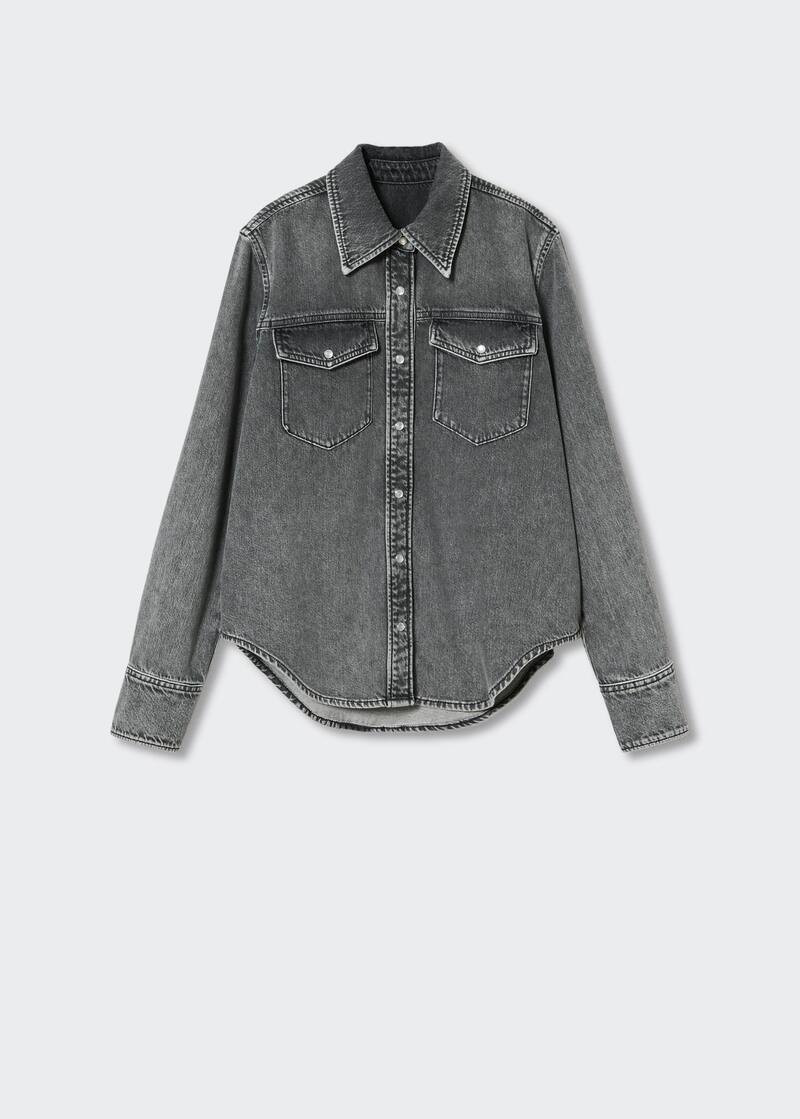Cotton denim shirt | MANGO (US)