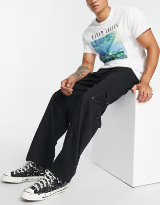 Reclaimed Vintage Inspired cargo pants in black | ASOS (Global)