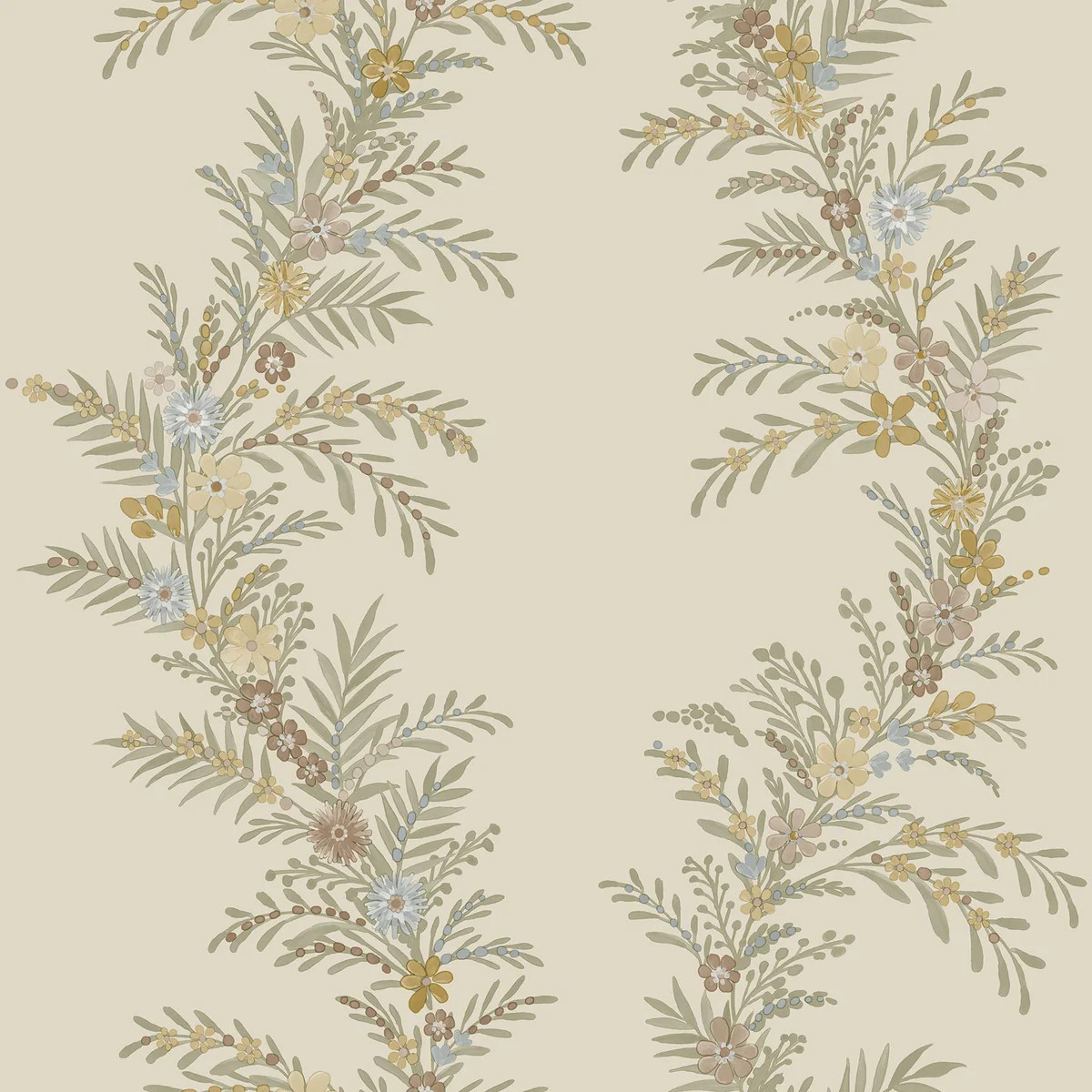 York Posy Vanilla Peel & Stick Wallpaper | DecoratorsBest