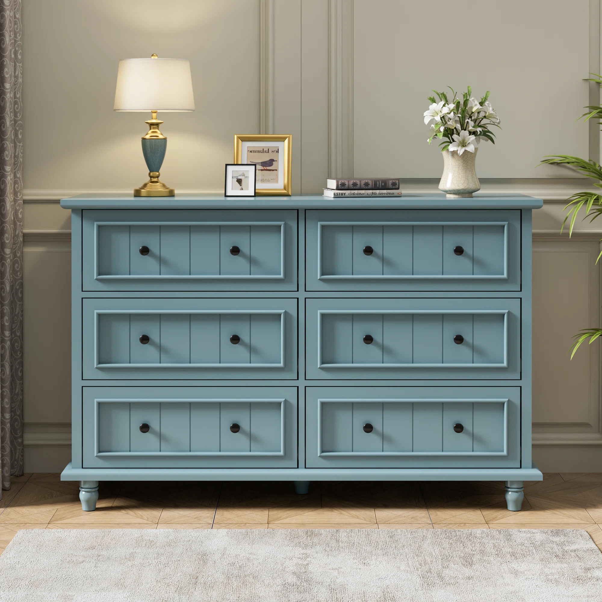 Amarilys 6 Drawers 47.2''W Retro Style Double  Dresser | Wayfair North America