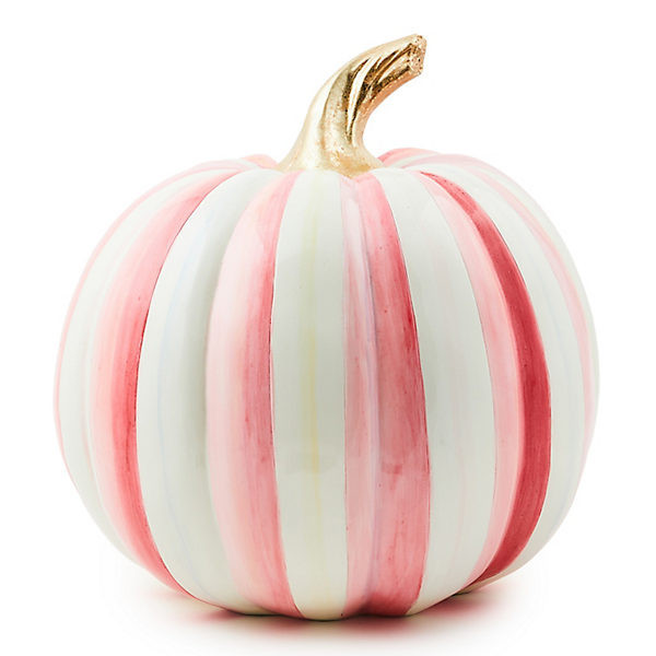 MacKenzie-Childs Bubblegum Pink Stripe Medium Pumpkin | MacKenzie-Childs