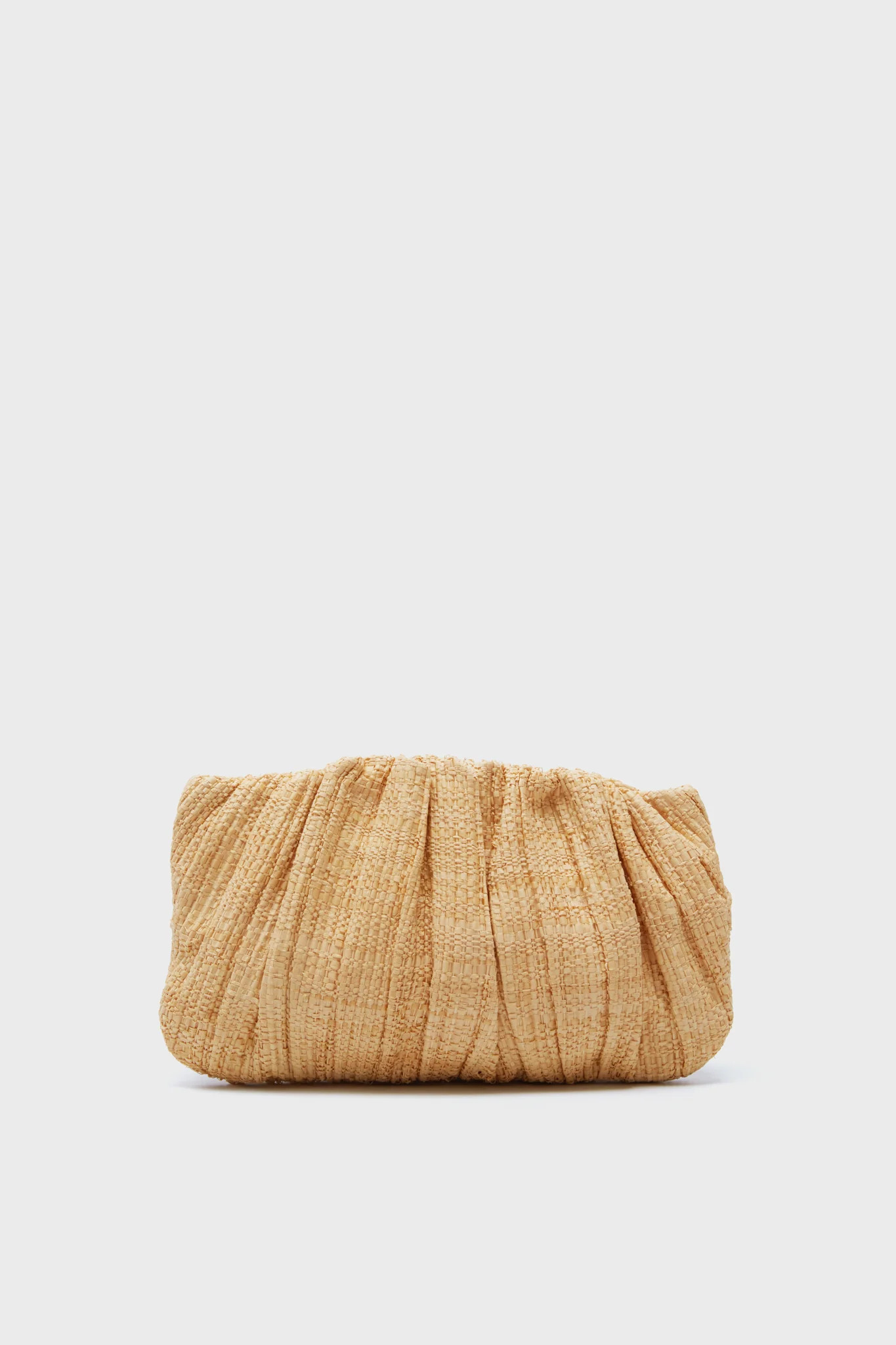 Natural Straw Brit Pleated Clutch | Tuckernuck (US)