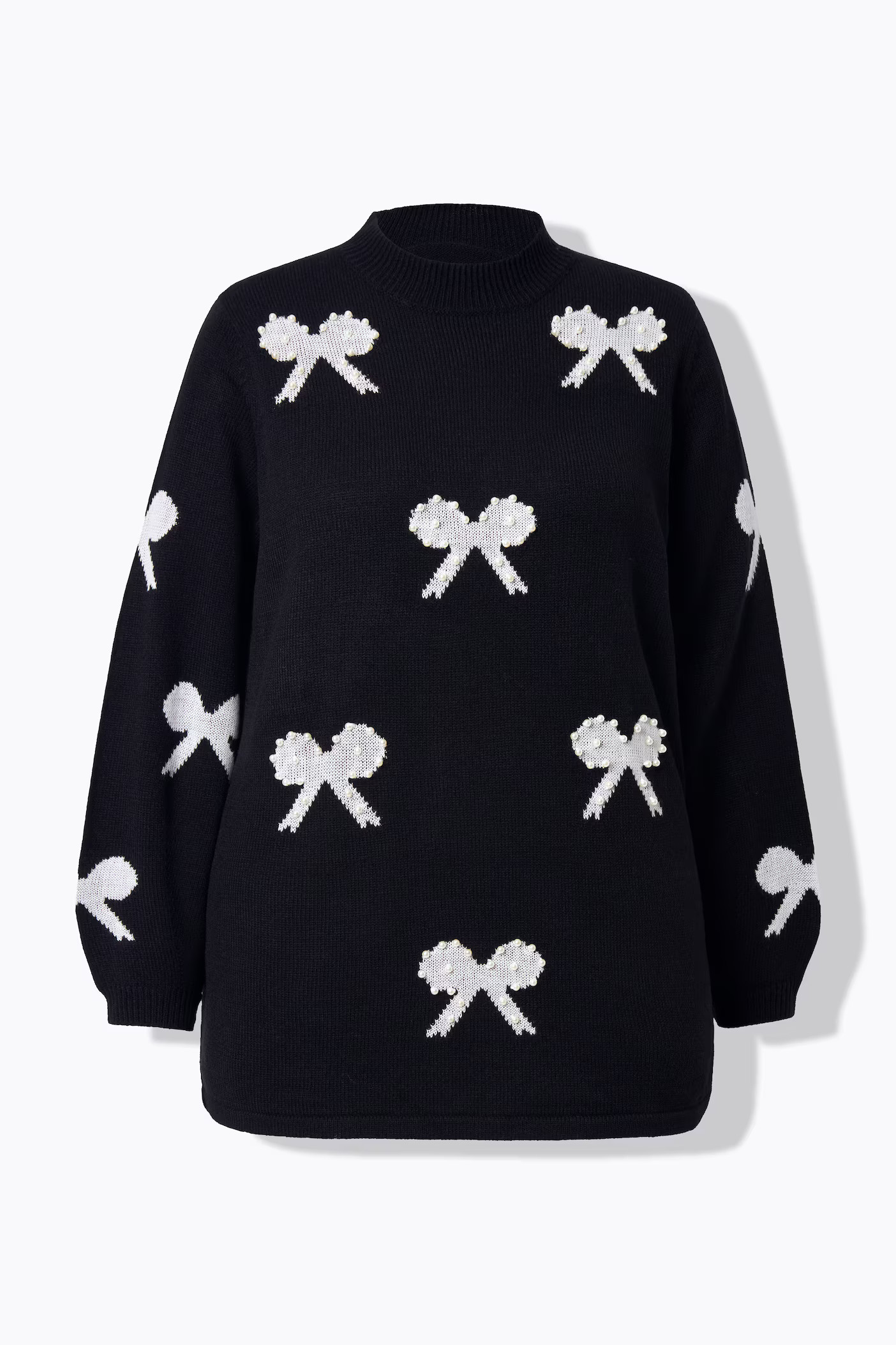 Pearl Beaded Bow Sweater | Ulla Popken - US