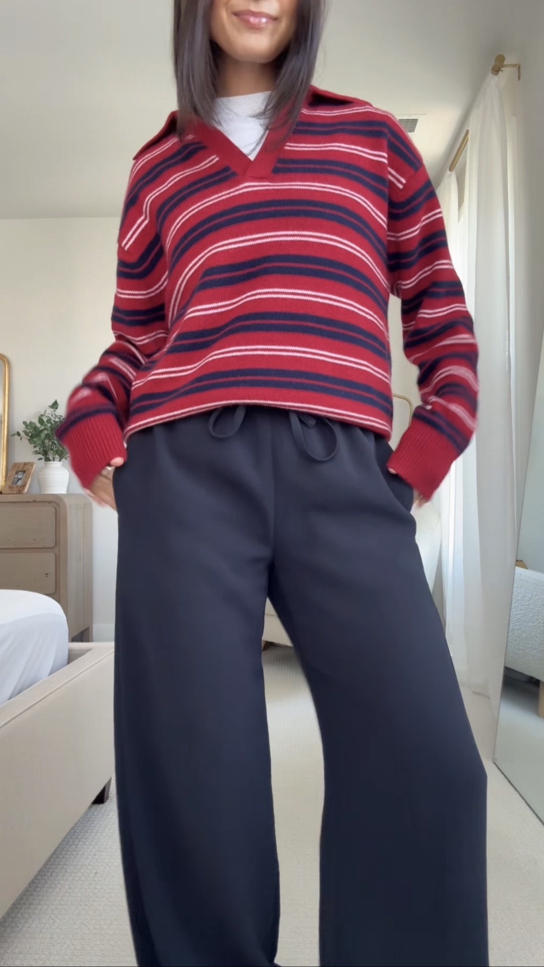 I always come back to these Aritzia pants! Wearing size small in sweater & pants