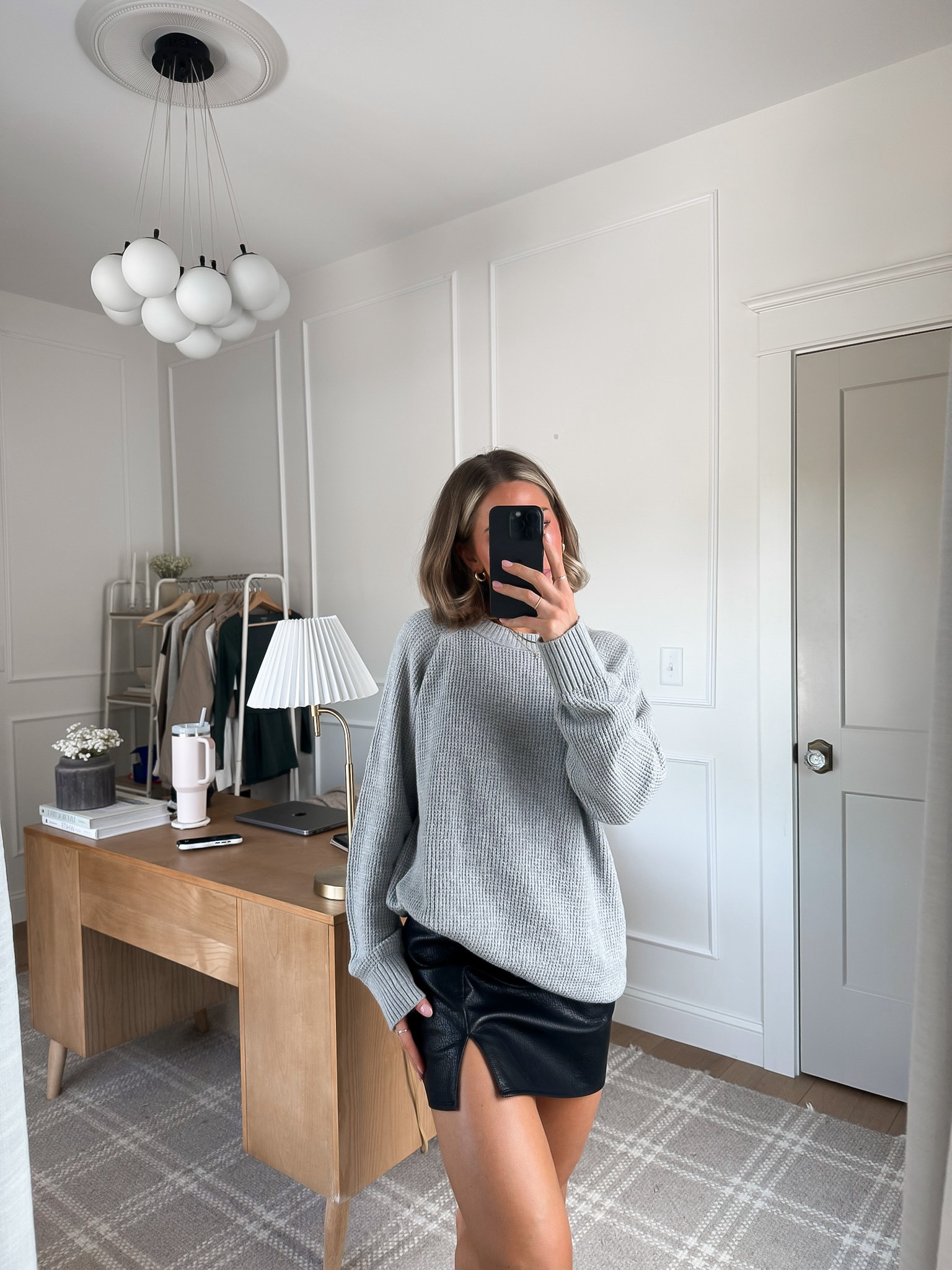 Little skirt that is the perfect length!! 😍 and this grey sweater is perfection! 

Skirt can easily transition into colder months with tights and boots. 💕 I did size up to a medium in the sweater for more of an oversized fit.  

Sweater comes in so many colors too!

#LTKSeasonal #LTKStyleTip #LTKFindsUnder100