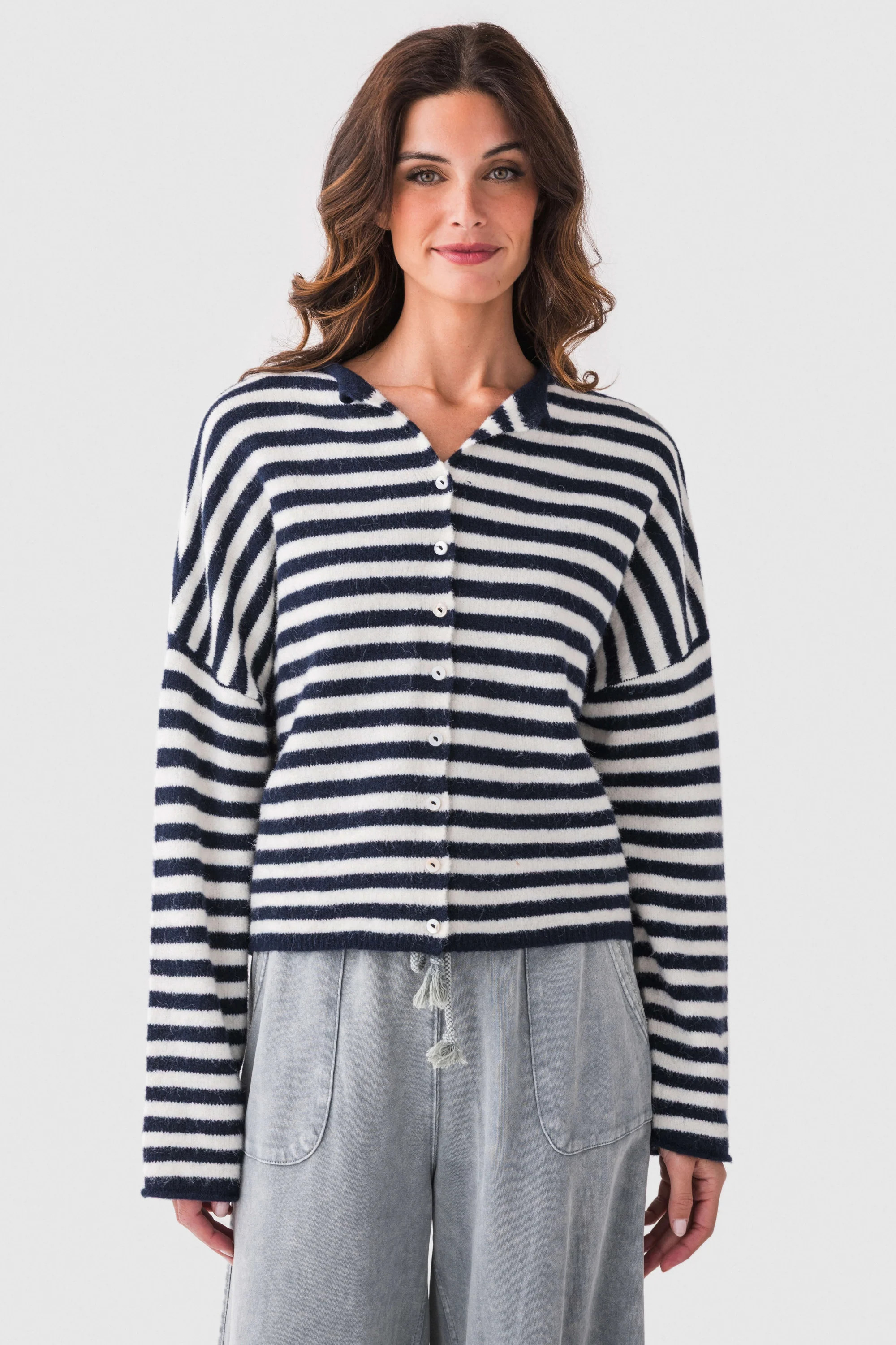 Things Between Striped Piper Cardigan | Social Threads