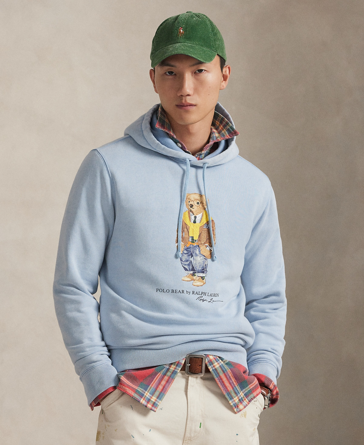 Polo Ralph Lauren Men's Polo Bear Garment-Dyed Fleece Hoodie Sweatshirt - Southport Blue | Macy's