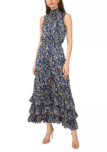 Women's Sleeveless Printed Satin Maxi Dress | Belk