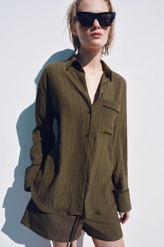 ZW COLLECTION FLOWY STRIPED SHIRT | Zara US