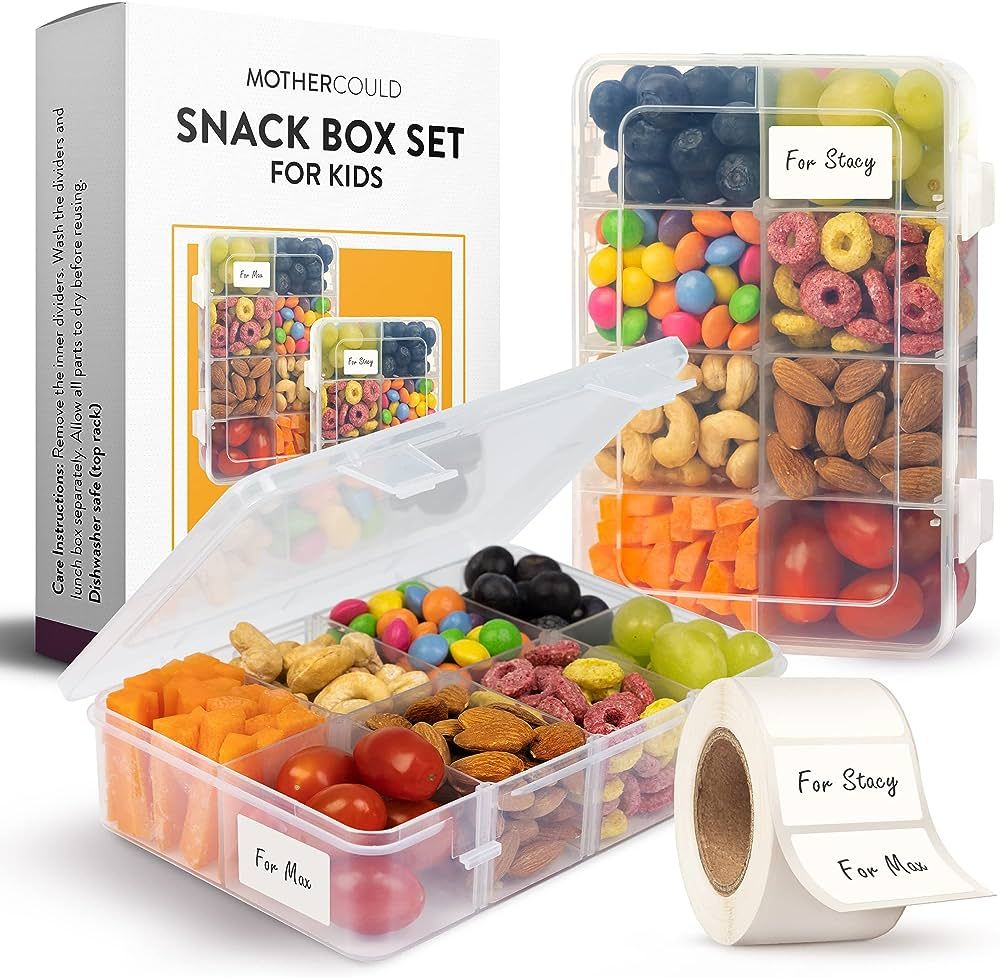 Mothercould Snack Box Set for Kids - 8 Compartments, Reusable Snack Solution with 100 Dissolvable... | Amazon (US)