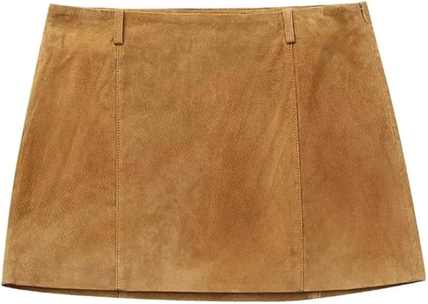 Women Autumn Solid Mini Skirt High Waisted Solid Zipper Sexy Thin Style Maxi Skort Skirts | Amazon (US)