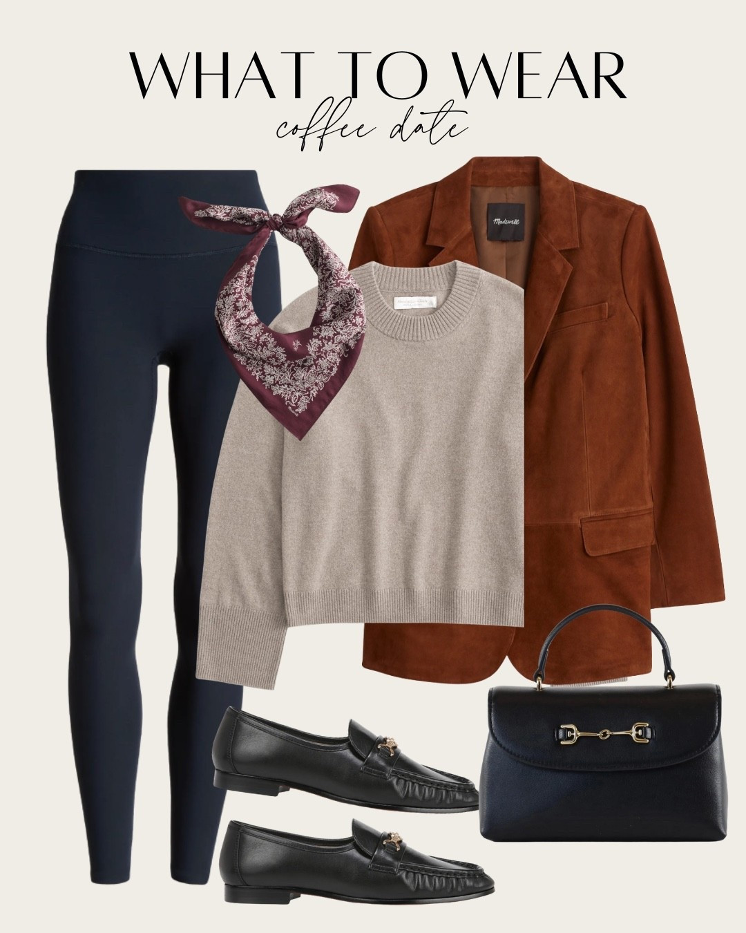 What to wear to a coffee date. Take an extra 15% off the leggings and sweater with code DENIMAF 