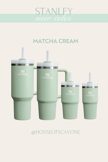 NEW matcha cream Stanley in 4 different sizes 🤍🐚 #matcha #newcolor #stanley #waterbottle #tumbler #tumblr #kidssippycup #trending #seafoam #green #blue 

#LTKHome #LTKSeasonal #LTKFindsUnder50