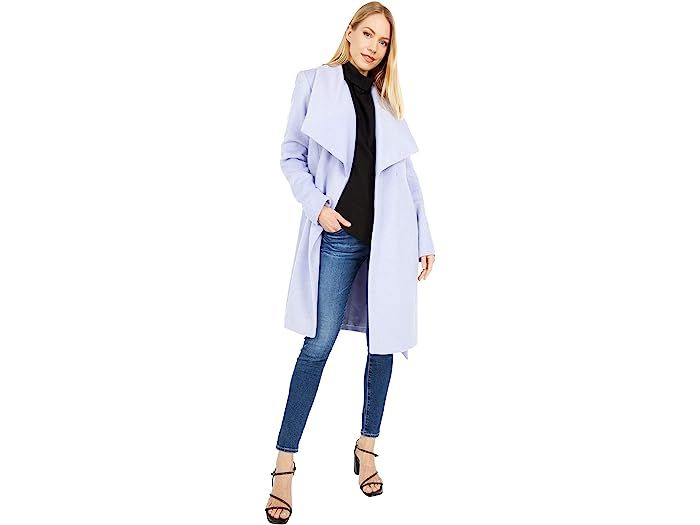 Slick Wool Wrap Coat w/ Exaggerated Collar | Zappos