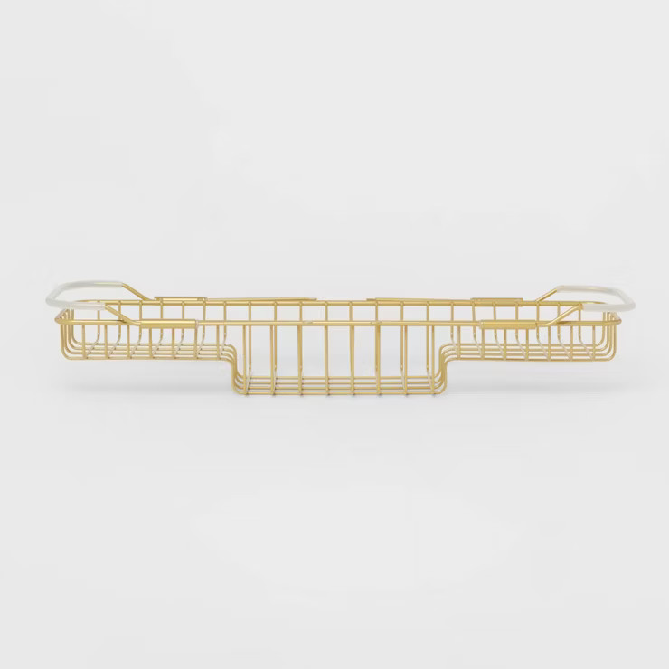 Metal Bathtub Tray with Expandable Arms Brass - Room Essentials™ | Target