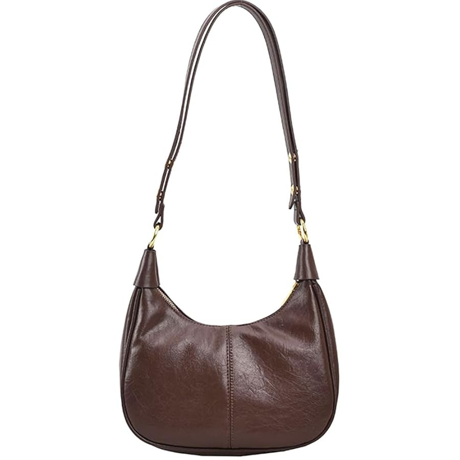 Shoulder Bag for Women Trendy Small Leather Hobo Bags Crossbody Purse Clutch Saddle Bag | Amazon (US)