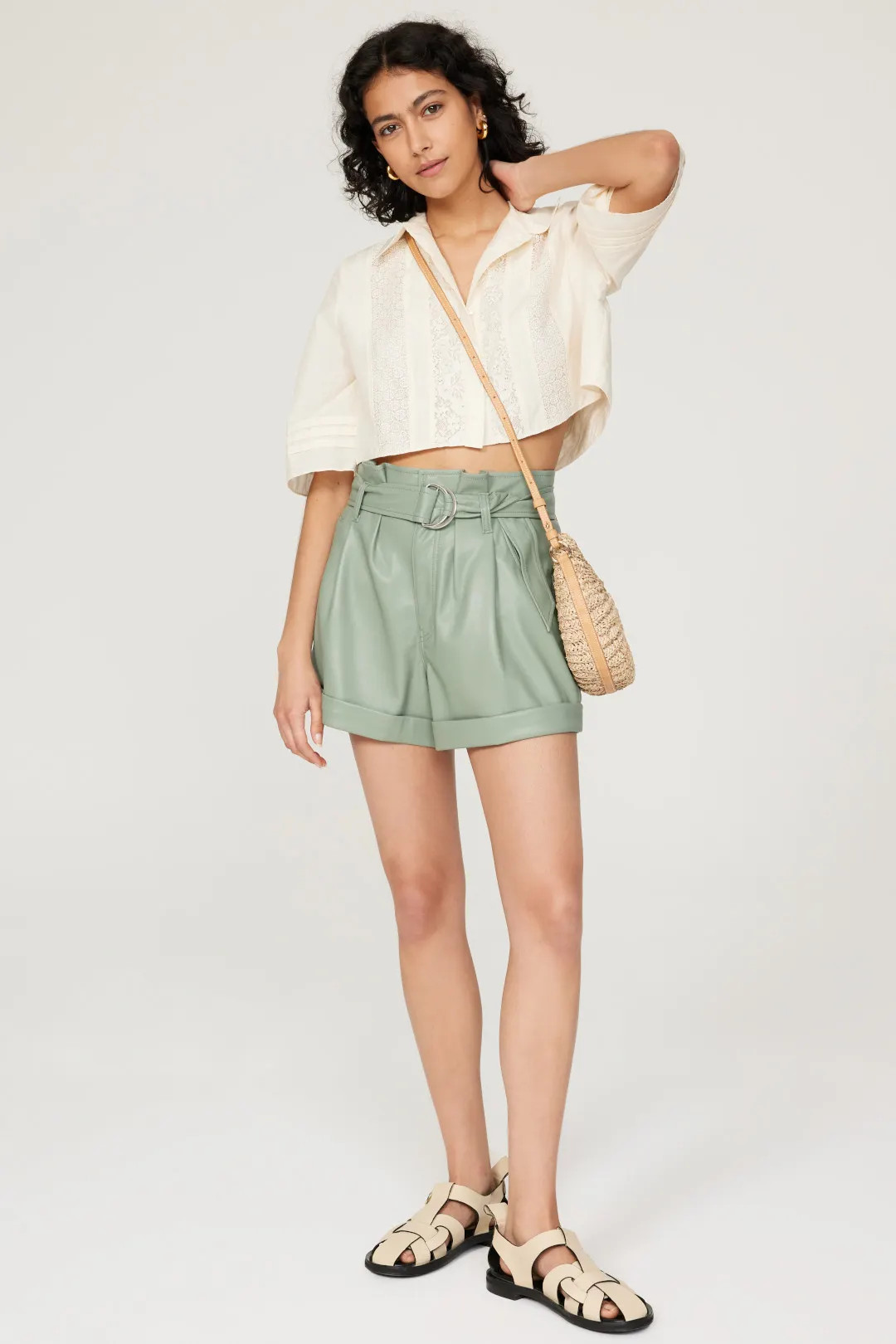 Faux Leather Belted Shorts | Rent the Runway