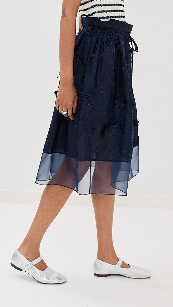 Tie Waist Midi Skirt with Organza Combo | Shopbop